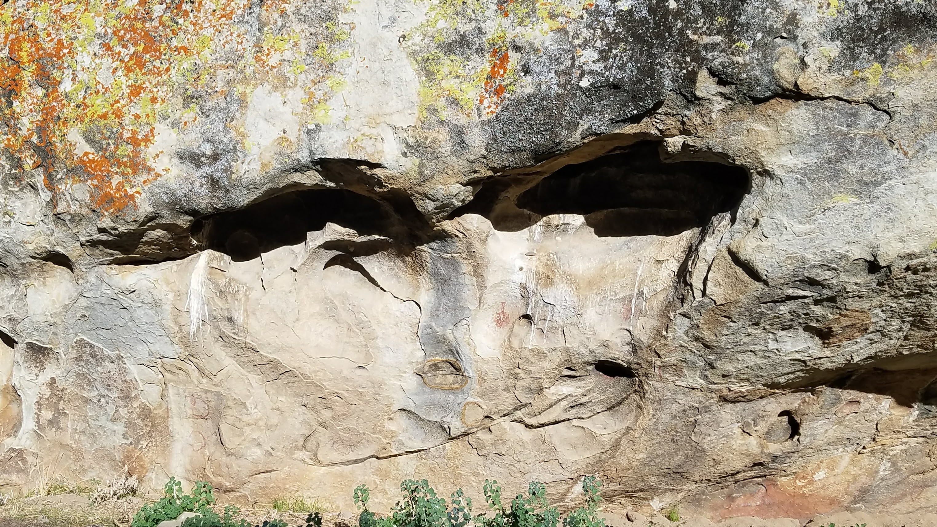 Face in rock wall