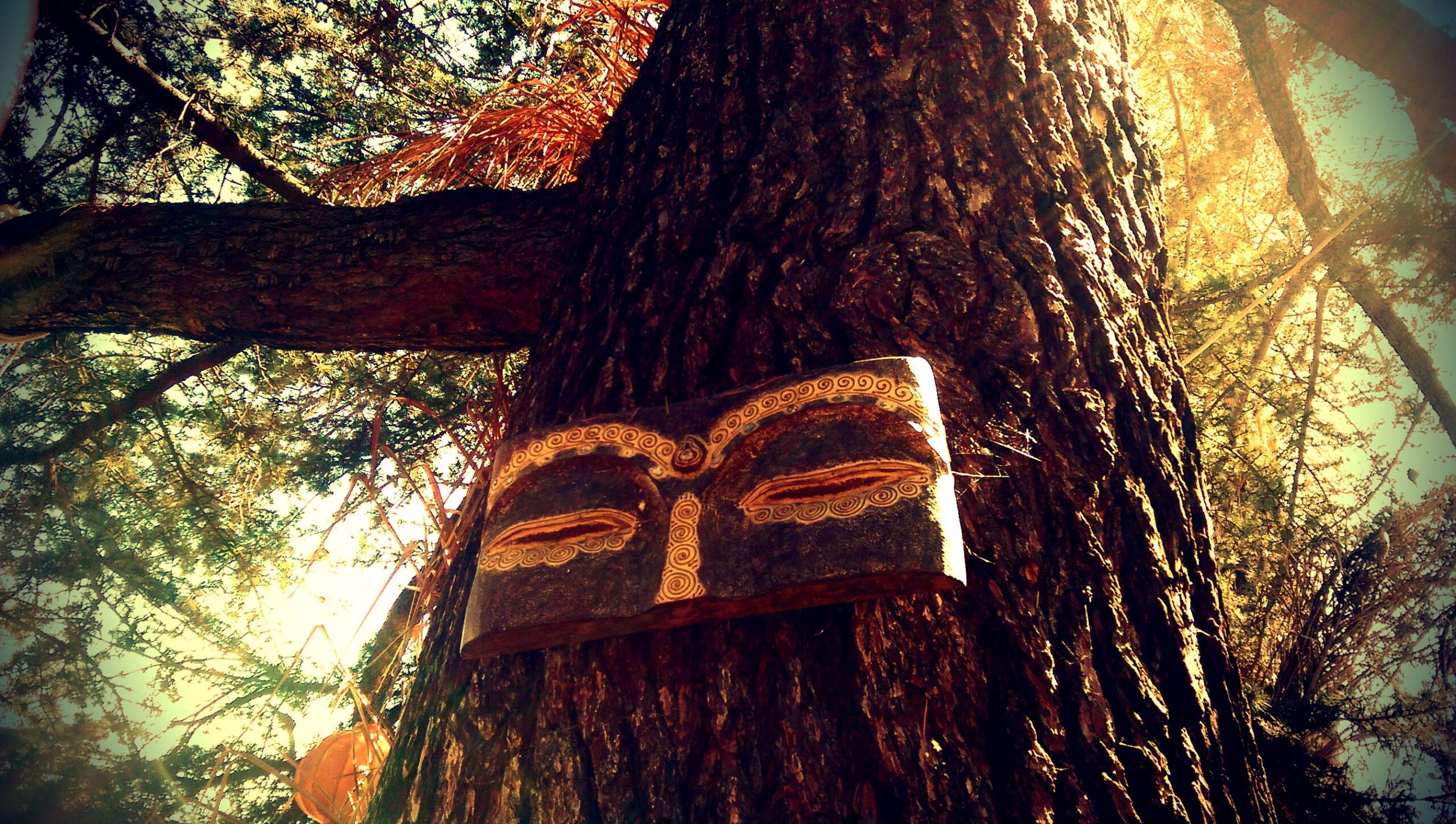 Tree with meditative mask